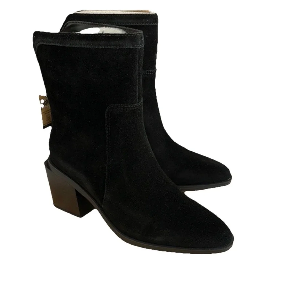 Vince Camuto Kortimy Boots Womens 7.5 Med Black‎ Suede Water-Repellent Mid-Shaft - Picture 4 of 6